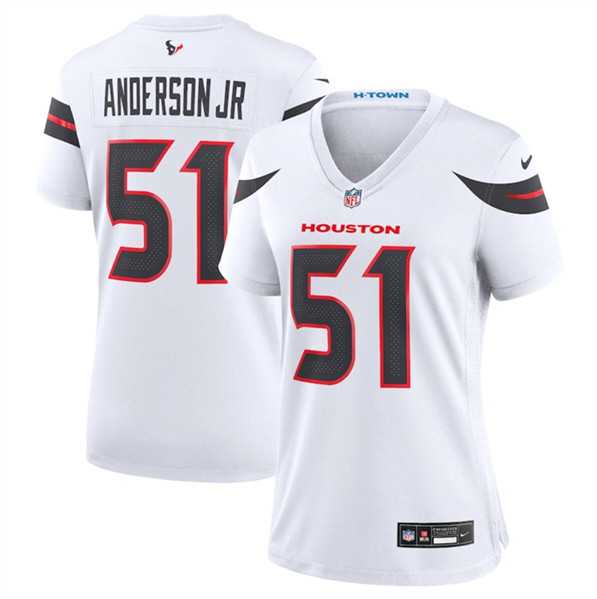 Womens Houston Texans #51 Will Anderson Jr. White 2024 Stitched Jersey Dzhi->women nfl jersey->Women Jersey